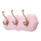 Pink Golden Small Wall Wooden Iron Hooks